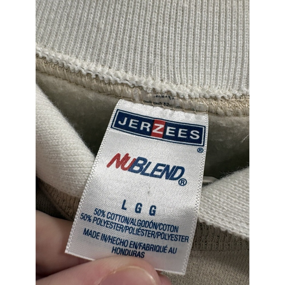 Vintage 90's Grannycore Jerzees Women's L Beige Sweatshirt Embroidered Butterfly - Picture 6 of 9